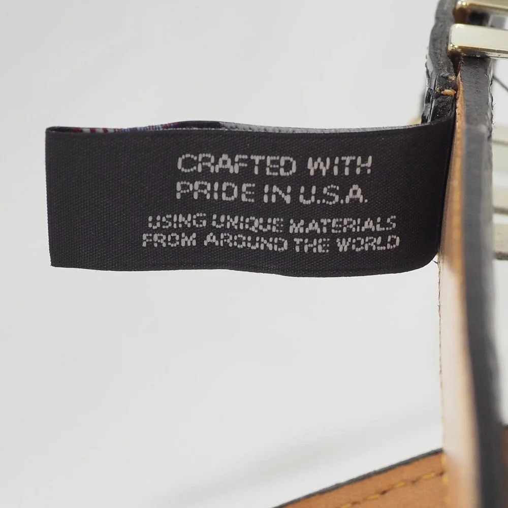 Brighton Belt Mens 36 Black Onyx Italian Calfskin Leather Croc Embossed USA Made